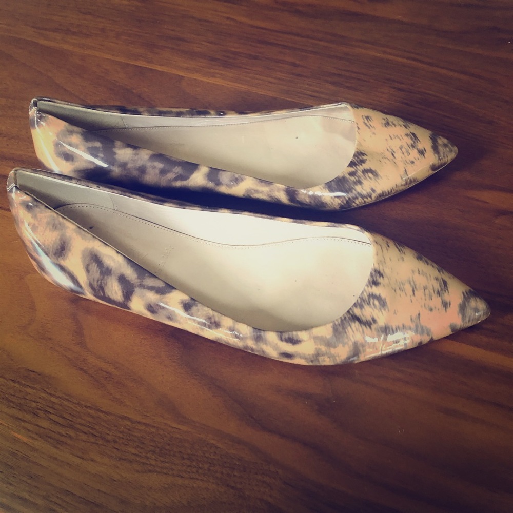 J. Crew Viv Patent Leopard Flats Size 7